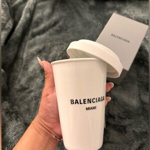 Authentic Balenciaga Ceramic White Coffee Cup Unused